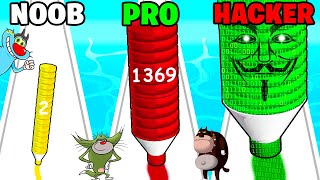NOOB vs PRO vs HACKER | In Crayon Rush | With Oggy And Jack | Rock Indian Gamer |