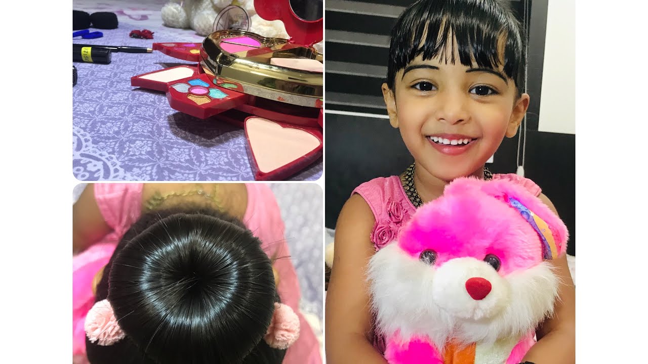 Easy Bun hairstyle & make up for  girls🥰