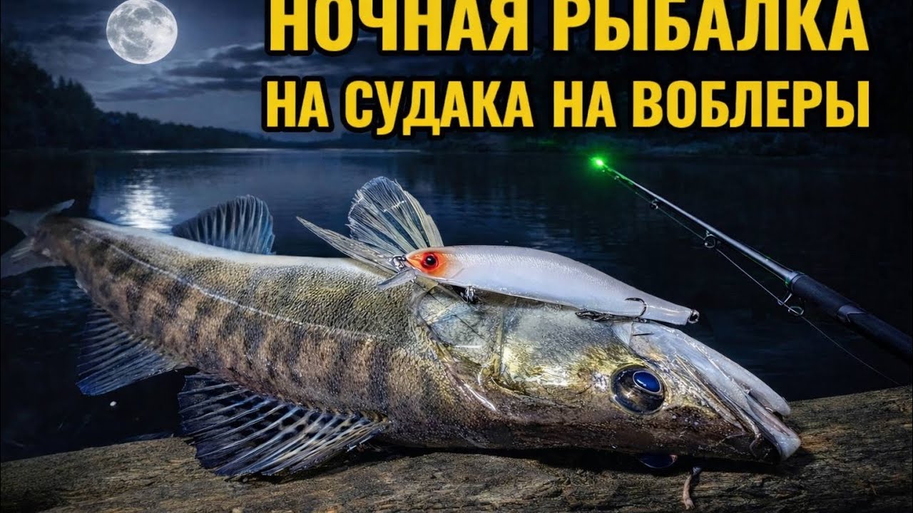 Ловля ночного судака на воблеры! 