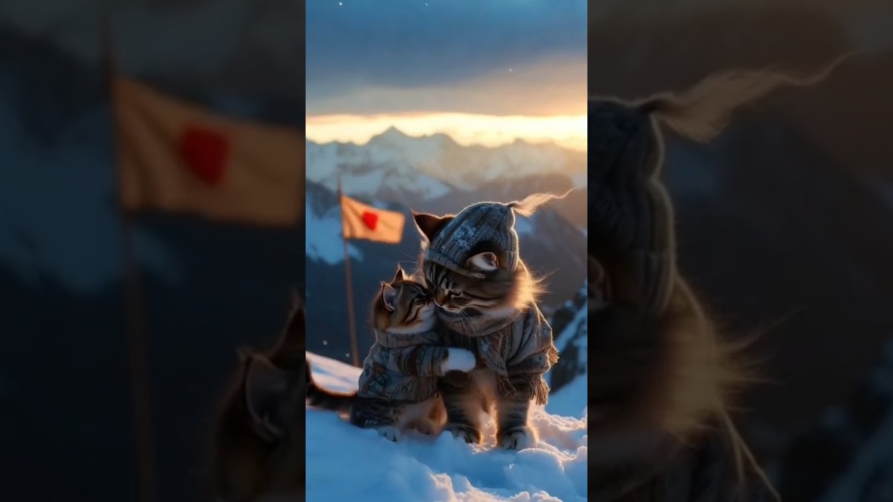 Himalya climb || Cat & Small kitten || Snow Oxygen Tent 