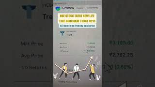 NSE STOCK TRENT UPTREND MOVE NEW LIFE HIGH #stockmarket #nse #bse #multibaggerstocks