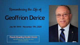FSBC | In Loving Memory of Br Geoffrion Derice | December 5th, 2025