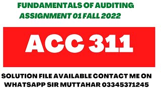 Famous acc 311 assignment solution fall 2022 Wealth