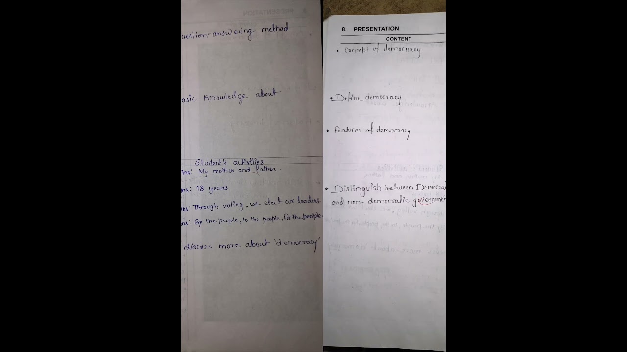 Political Science Lesson plan in english B.Ed _ DEMOCRACY IN THE CONTEMPORARY WORLD