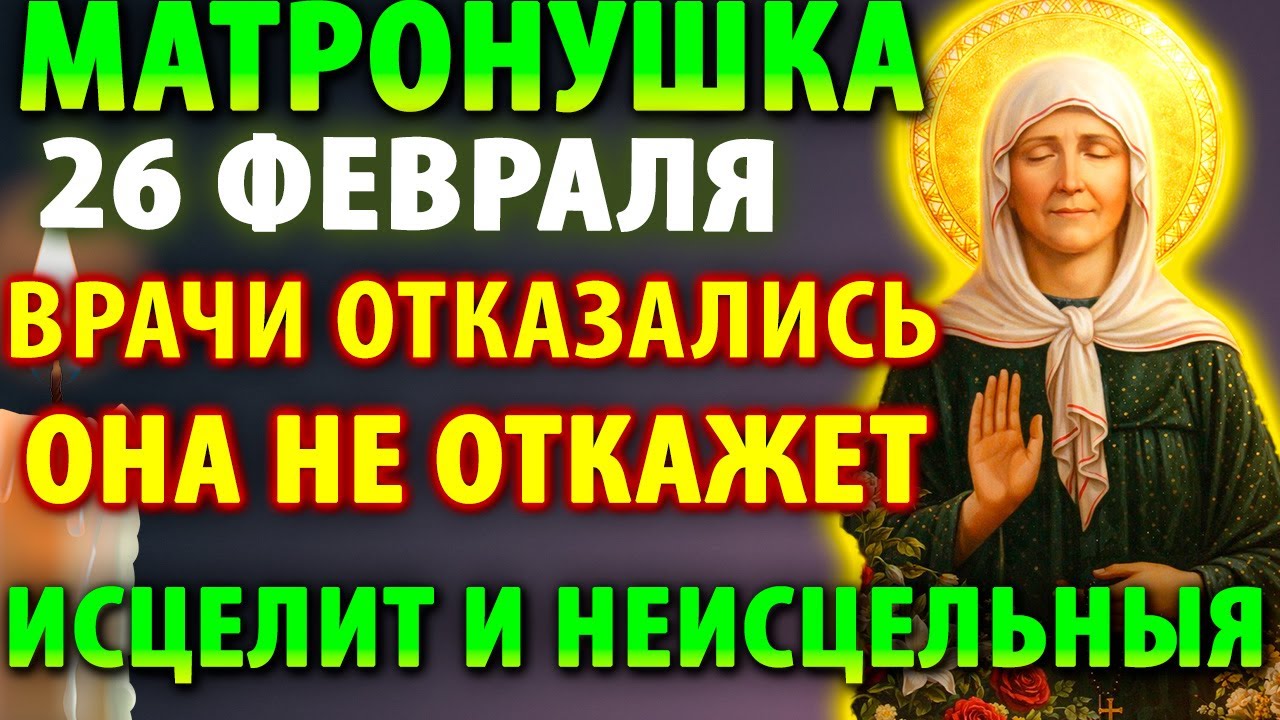 26 февраля МАТРОНА ИСЦЕЛИТ ДАЖЕ ТО, ОТ ЧЕГО ОТКАЗАЛИСЬ ВРАЧИ! Молитва Матроне Московской о здравии