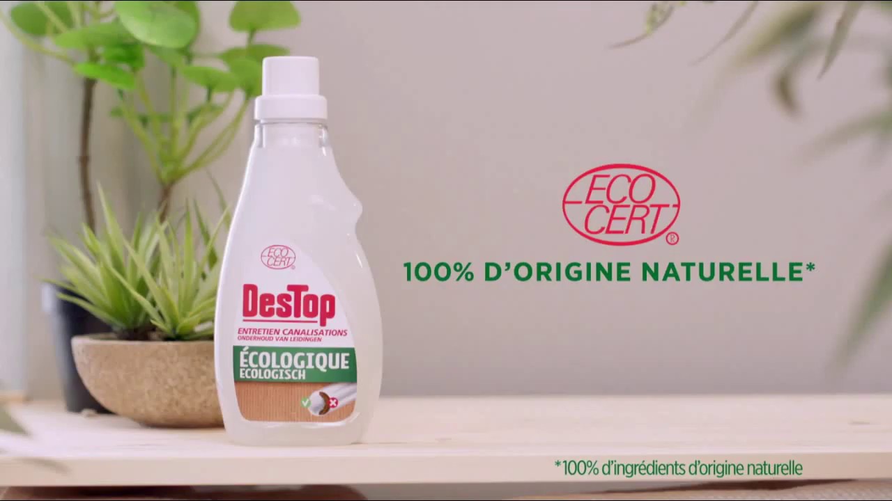 DESTOP GEL DÉBOUCHEUR Canalisation Ecocertifié, Ingrédients 100