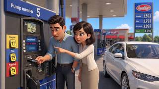 At the Gas Station: Pumping Gas in America | Slow and Easy English Story for Beginners