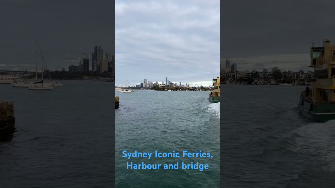 Sydney Harbour iconic Ferries and view of city 