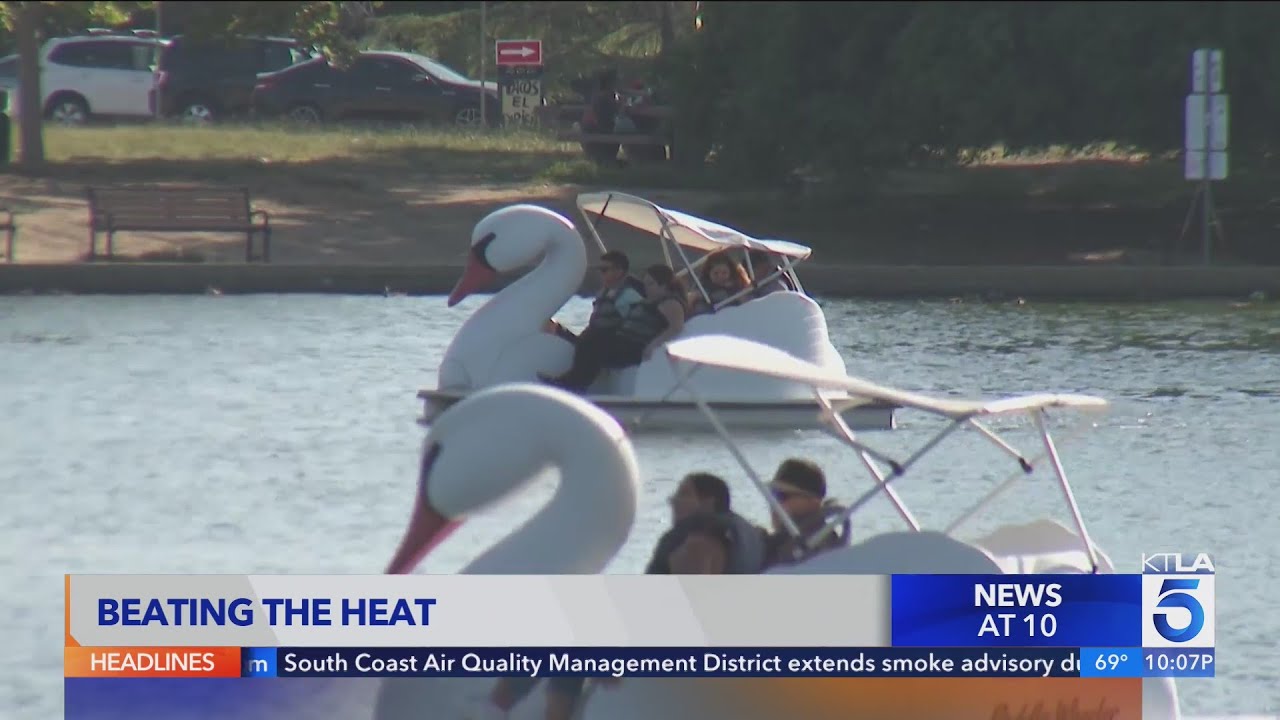 SoCal residents hit the parks to beat the heat - YouTube