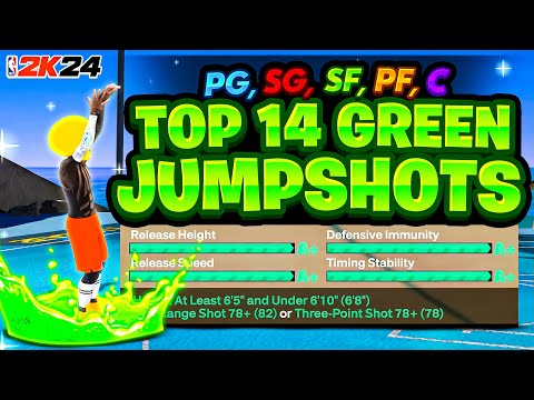 SHOCKING NEW TOP 14 BIGGEST GREEN WINDOW JUMPSHOTS NBA 2K24 BOTH GEN! BEST JUMPSHOT NBA2K24