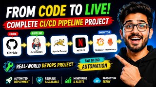 Complete DevOps CI/CD Pipeline Project | GitHub, Jenkins, Tomcat, Prometheus & Grafana 🔥|StudyWithMe