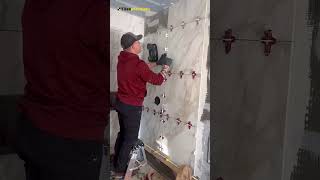 Installing Large Format Tile - Wedi Shower (Step-by-Step) #shorts #tiles