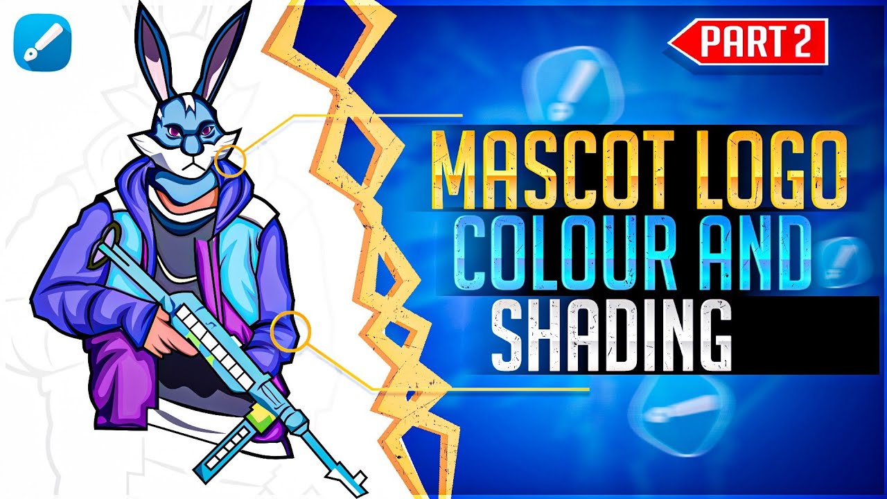 How to Make Free Fire Mascot logo | Mascot logo Colour and Shading tutorial |
