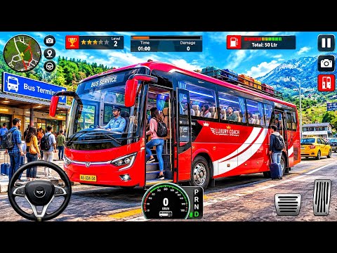 New Bus Simulator 2026 - Best Mountain Coach Bus Offroad Driving Game - Android Gameplay