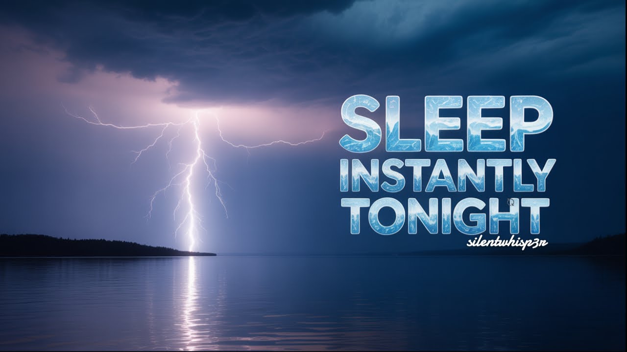 Heavy Rainstorm with Wind & Thunder | Deep Sleep, Meditation, Romantic Rainy Night Ambience