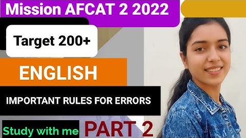 IMPORTANT rules related to ERRORS for AFCAT 2 2022||By Surabhi...#afcatkitaiyaari #afcatexam