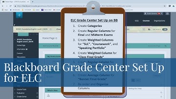 Blackboard Grade Center Set Up for ELC