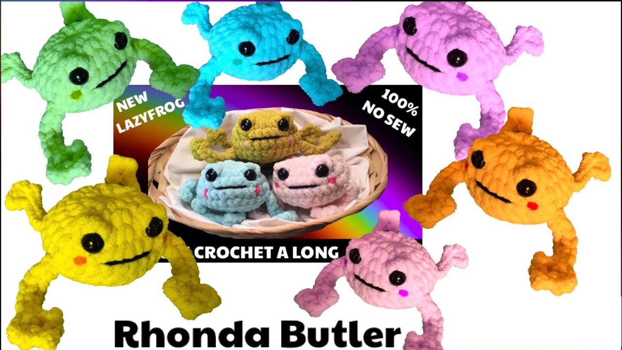 CROCHET FROG  - LAZY BULL FROG WITH NO SEW LEGGY S