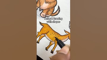 Tutorial: How to draw animals with shapes❤️ #Shorts #Trending
