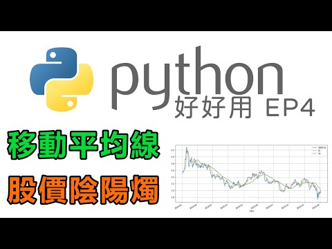 Python 教學 移動平均線 股價陰陽燭 免費網上取股價做圖表分析 Python 圖表分析 Moving Average Candlestick Python 好好用 EP4