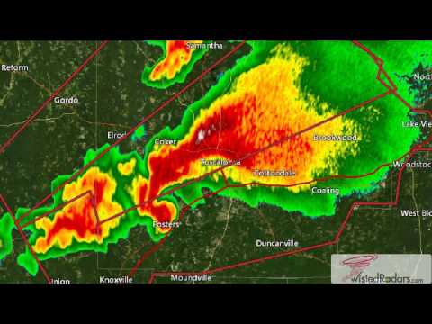 2011 Tuscaloosa, Alabama Tornado Doppler Radar (W. Warning Boxes) - YouTube