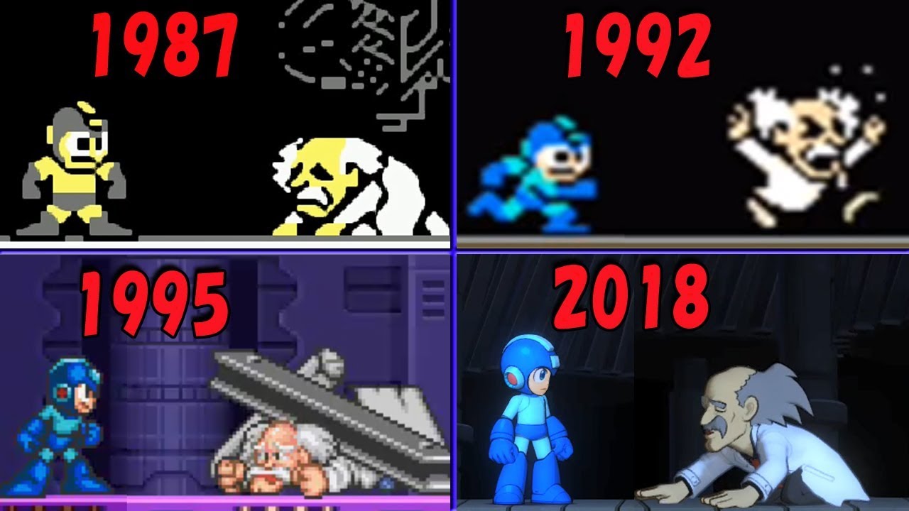 ロックマン死亡 ゲームオーバー 進化の歴史 1987 18 Evolution Of Mega Man Exploding Youtube