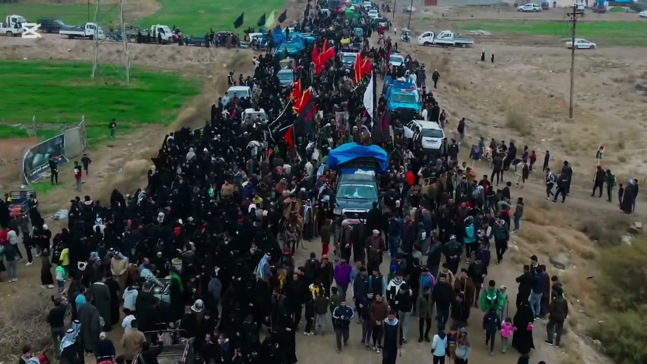 الالاف من اهالي ناحية شيخ سعد يودعون موكبهم القاصد بغداد الكاظمية سيرًا على الاقدام