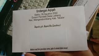 Undangan Amplop (Contoh Undangan Syukuran Aqiqah Dalam Bentuk Amplop) - Silahkan Order Ya..