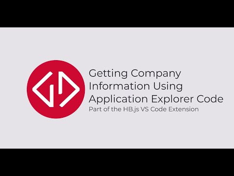 Getting Company Information Using Application Explorer Code