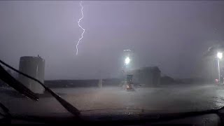  | Severe Storm and Insane Lightning Dash Cam the Andrew County Oil Co near Savannah, MO