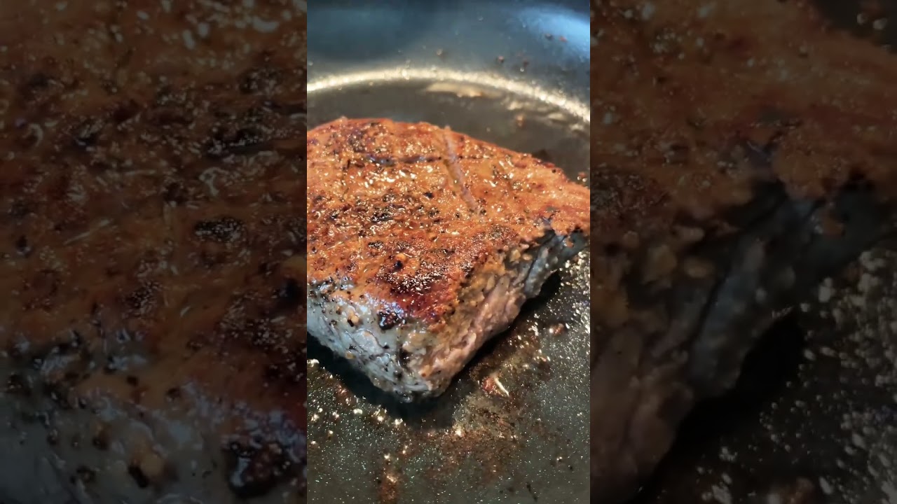 Fry Pan Beef 🥩 Steak 🥩 Satisfying Sizzling Sound | ASMR | 