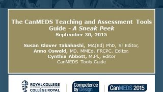 The CanMEDS Teaching and Assessment Tools Guide - A Sneak Peek