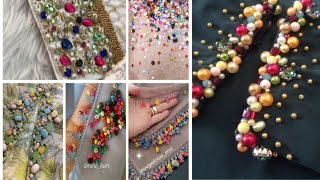 How To Make Simple Dress Unique With Beads Stones And Stones Work Dresses Ideas