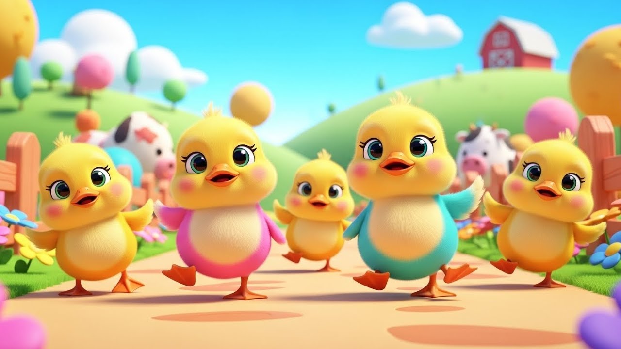 Duckling Adventure! Five Little Ducks Explore the Farm for Mom 🦆🌾 | Counting Song