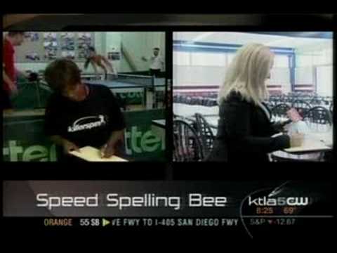 Justin Rudd hosts a spelling bee on the KTLA-TV mo...