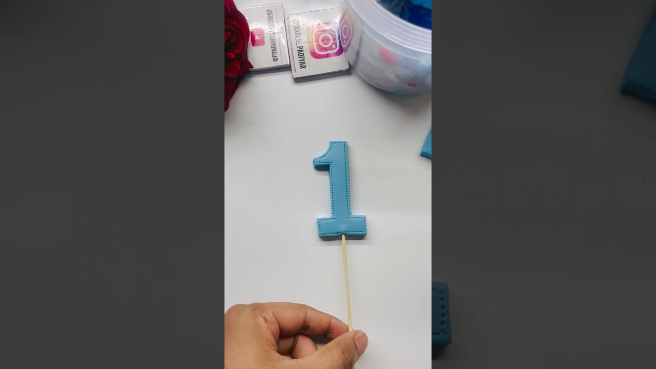 How To Make Fondant Digit 1 | Fondant Digit Cake | Fondant Tutorial 
