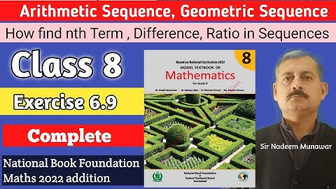Class 8 Exercise 6.9 Ex 6.9 Arithmetic Sequence Geometric Sequence How find nth Term in a sequence