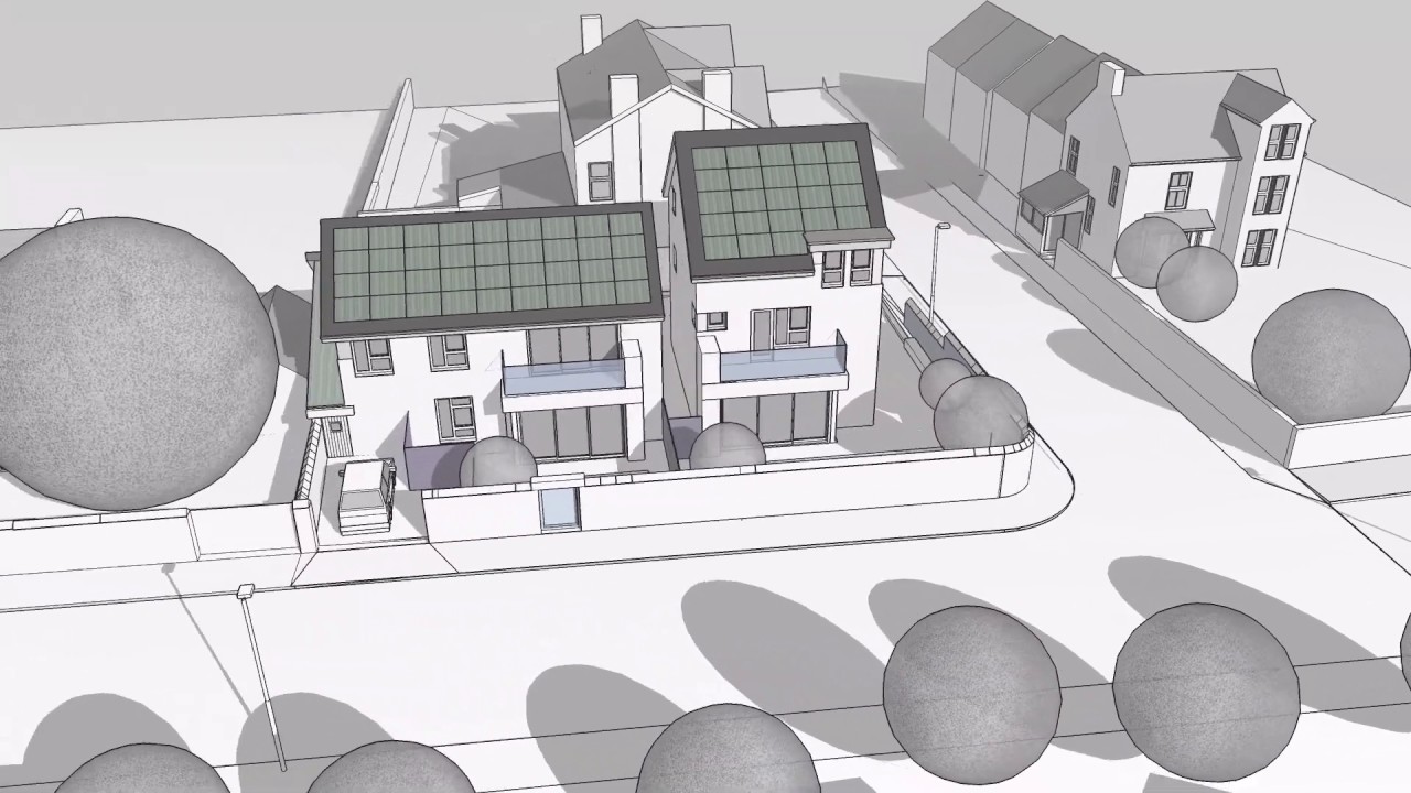 View of Zero carbon apartments and house in West Kirby, Wirral - YouTube