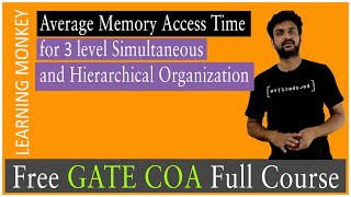 Average Memory Access Time for 3 level Simultaneous and Hierarchical Organization || Lesson 70 ||