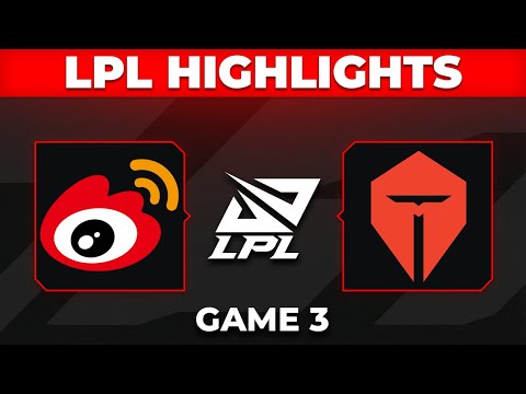 WBG vs TES Highlights Game 3 | LPL 2026 Split 1 | Weibo Gaming vs Top Esports by Onivia