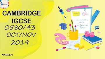 0580/43/O/N/19 Worked Solutions| IGCSE Math Paper 2019 (EXTENDED) | Science And Math