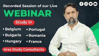 Join Our Live Webinar For Study Abroad  Guidance| Study Process of Schengen visa |Visa Requirements