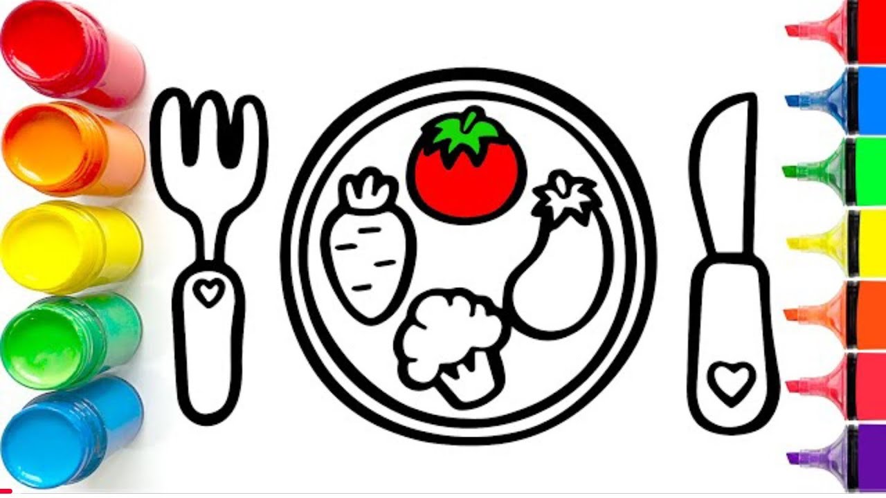 How To Draw a Healthy Meal 🥗 | Easy Healthy Food Drawing Step by Step