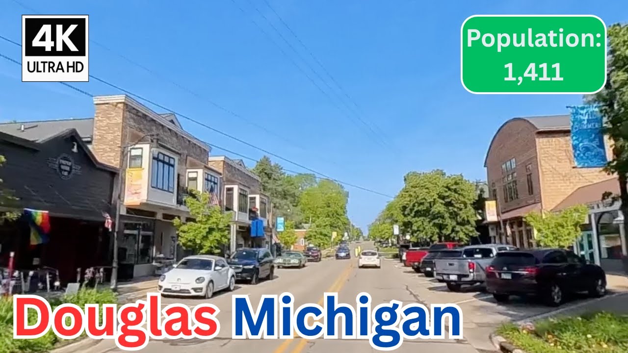 Driving Through Douglas, Michigan | Charming Lake Town Tour in 4K