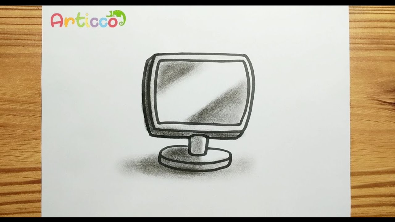EASY REALISTIC MONITOR | TUTORIAL DRAWING - YouTube
