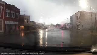 Dashcam 7-3-18 Tornado downtown Eureka, Ks