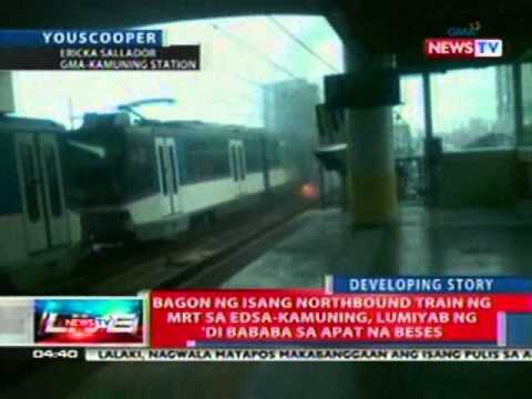 Bagon ng isang Northbound train ng MRT sa EDSA-Kamuning, lumiyab ng 'do bababa sa apat na beses
