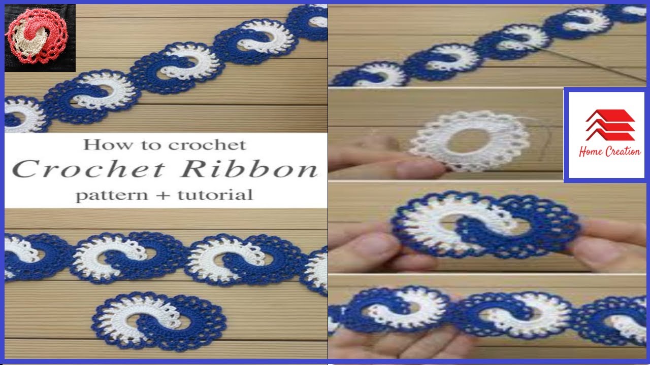How To Crochet || By Home Creation || ,Crochet Ribbon,Pattern ...