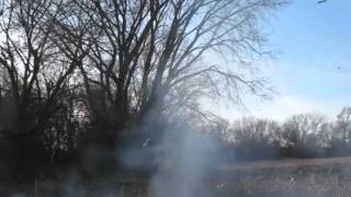 Blowing up a printer with dynamite and car starting fluid