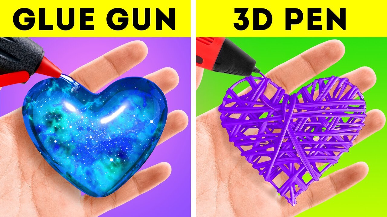 3D PEN HACKS vs GLUE GUN CRAFTS - YouTube